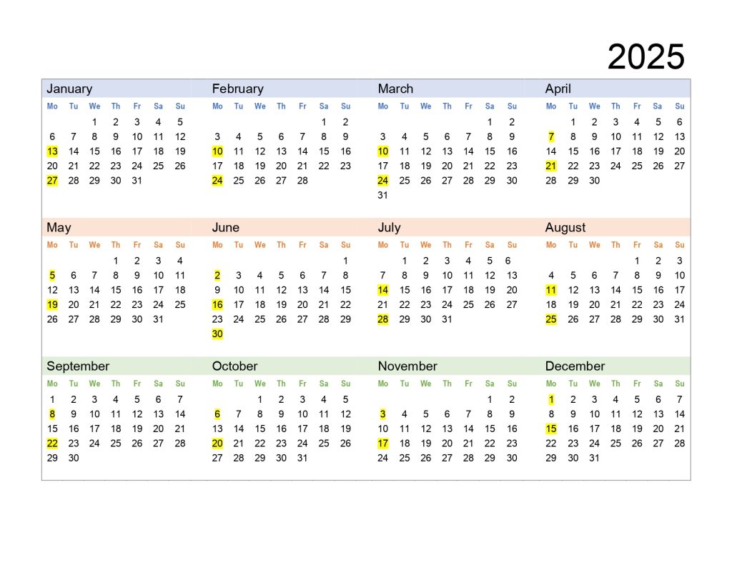 CALENDARIO CURSOS INTENSIVOS 2025